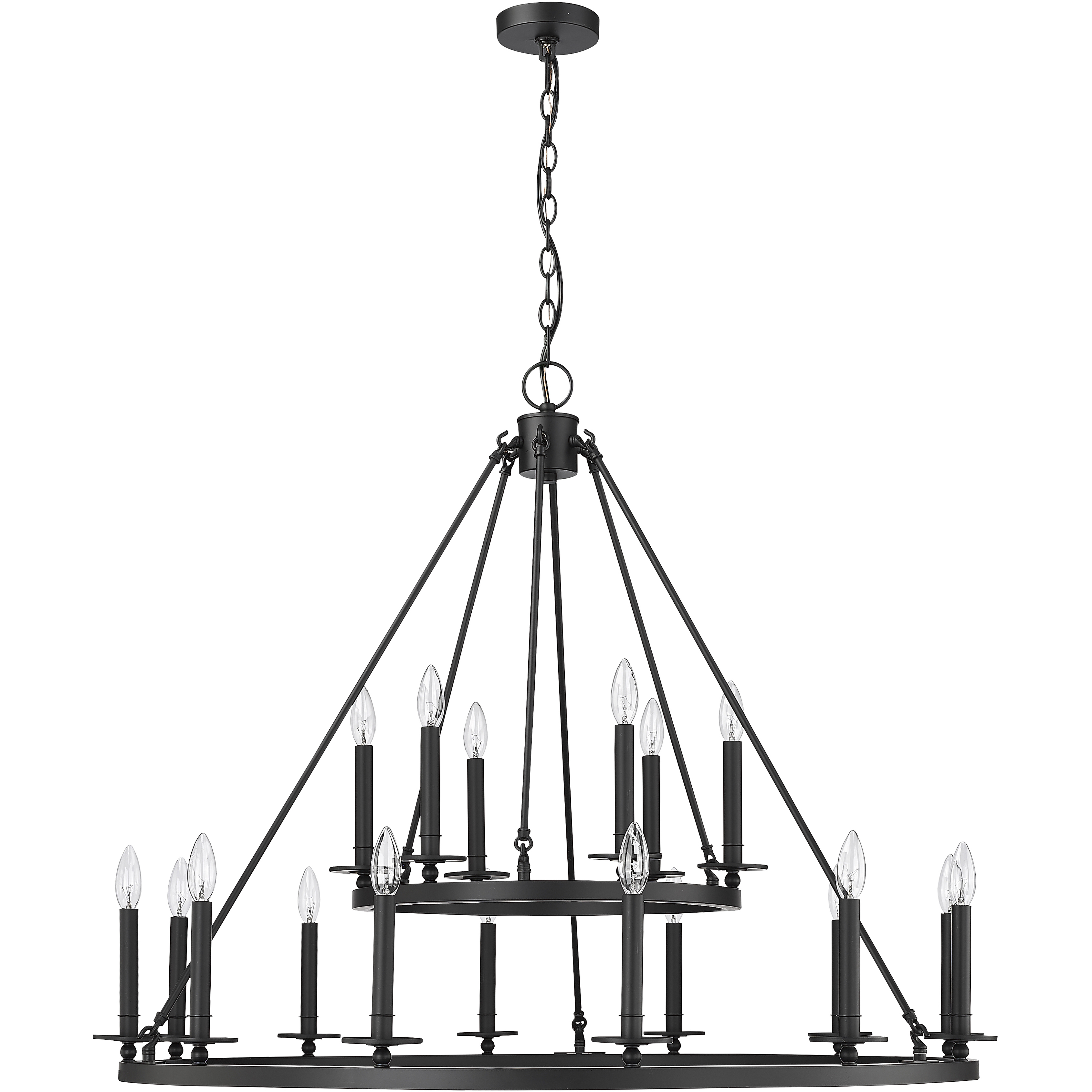Florence 18 Light 42 inch Matte Black Chandelier Ceiling Light